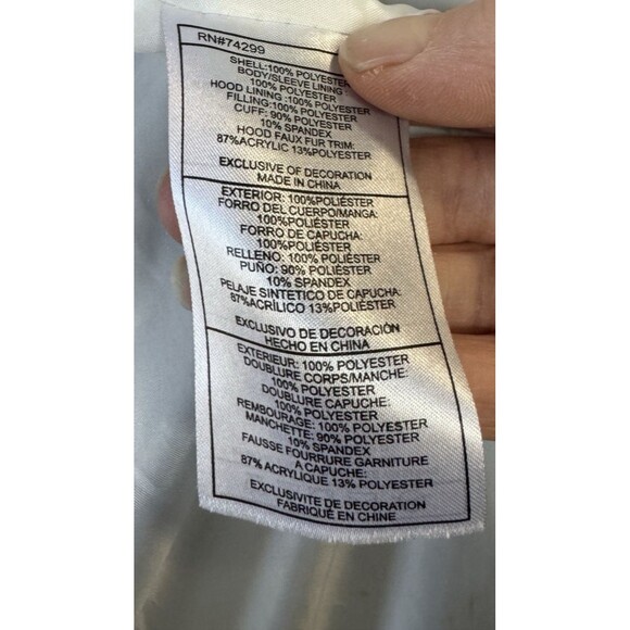 Madden NYC White and black puffer thick coat with hood Size S Women's - Picture 7 of 8